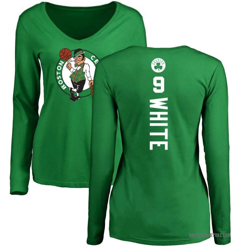 Women's New Era White/Kelly Green Boston Celtics Baby Jersey Stripe Spirit  Long Sleeve T-Shirt